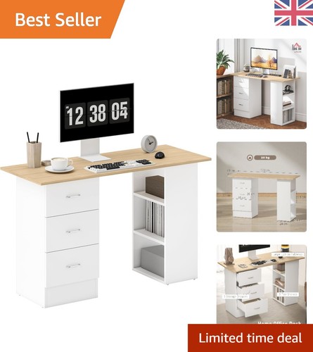 Compact natural wood desk - compact, with