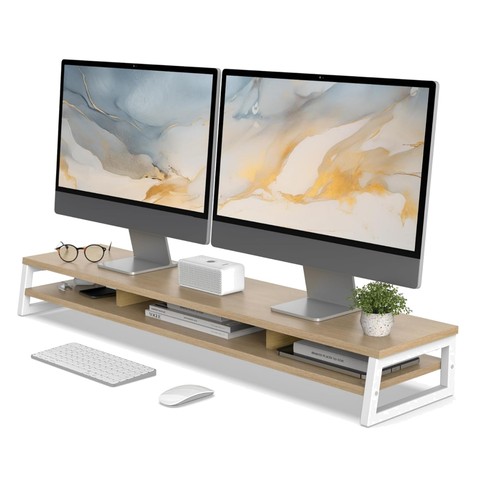 Dual monitor riser stand - dual,